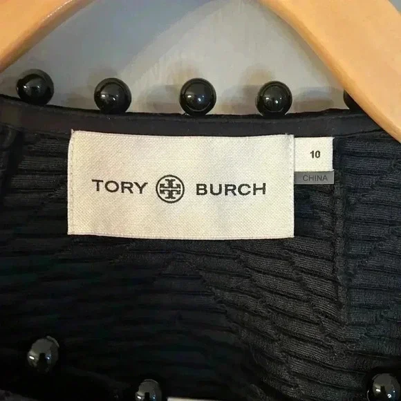 Tory Burch Beaded chevron-jacquard coat Size 10 - Picture 9 of 11